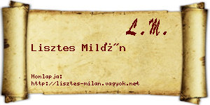Lisztes Milán névjegykártya