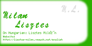 milan lisztes business card